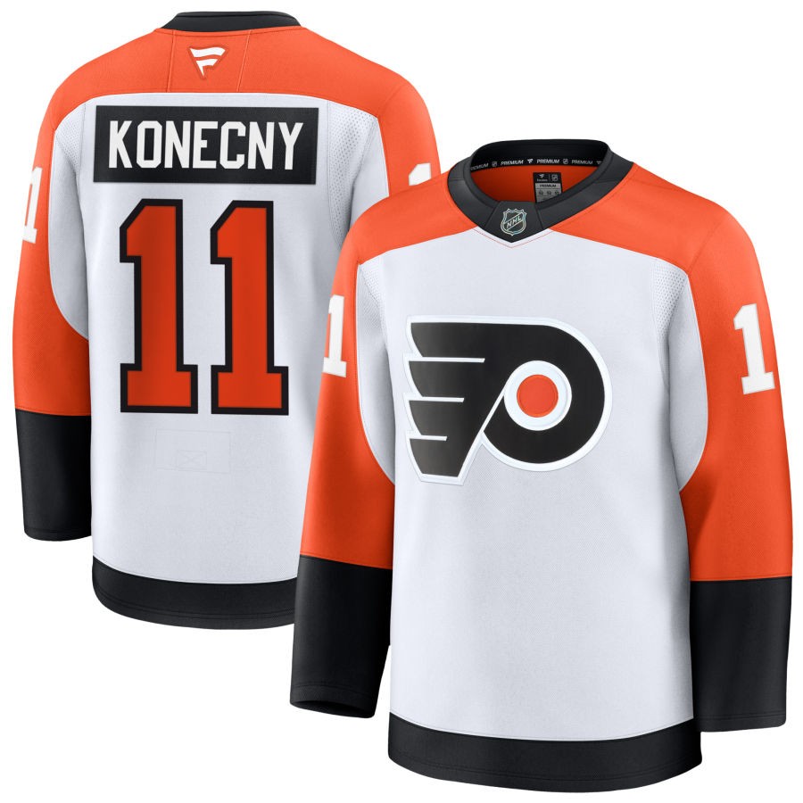Mens Philadelphia Flyers #11 Travis Konecny Fanatics White Away Player Jersey