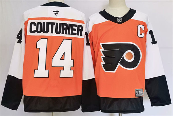 Mens Philadelphia Flyers #14 Sean Couturier Fanatics Home Orange Player Jersey