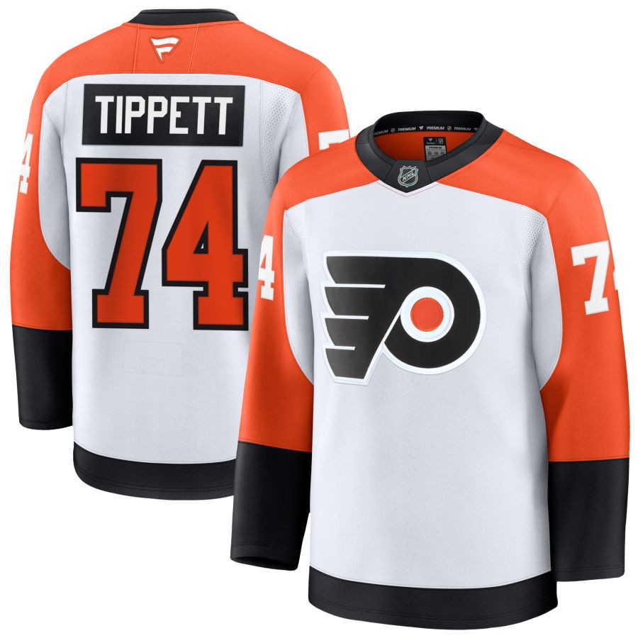 Mens Philadelphia Flyers #74 Owen Tippett Fanatics White Away Player Jersey