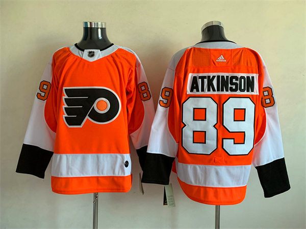 Mens Philadelphia Flyers #89 Cam Atkinson adidas Orange Home Stitched Jersey