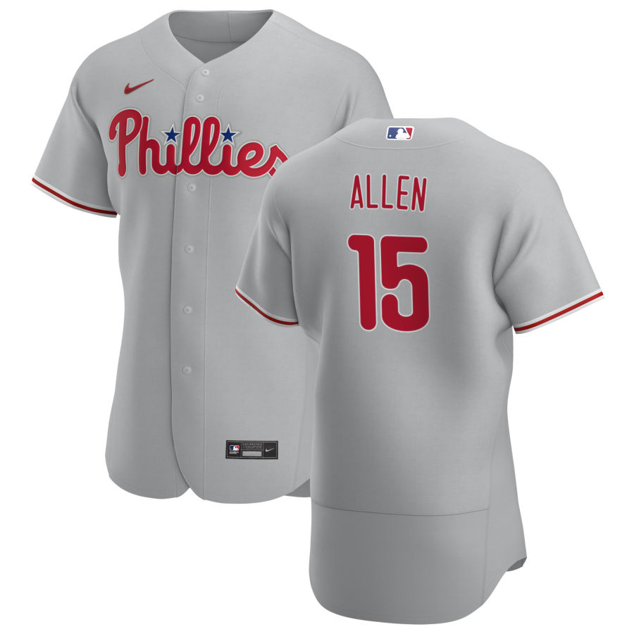 Mens Philadelphia Phillies Retired Player #15 Dick Allen Nike Road Grey FlexBase Baseball Jersey