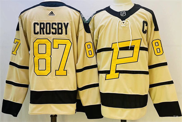 Mens Pittsburgh Penguins #87 Sidney Crosby 2023 Winter Classic Player Jersey Cream