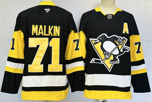 Mens Pittsburgh Penguins #71 Evgeni Malkin Fanatics Home Black Player Jersey