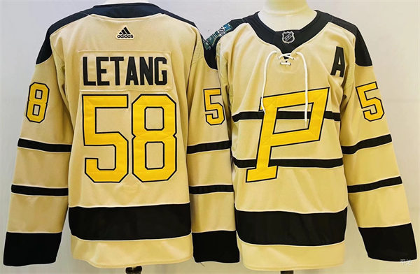 Mens Pittsburgh Penguins #58 Kris Letang 2023 Winter Classic Player Jersey Cream