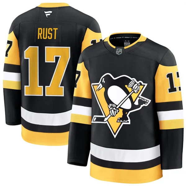 Mens Pittsburgh Penguins #17 Bryan Rust Fanatics Home Black Player Jersey