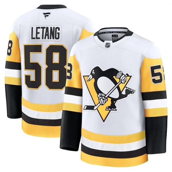 Mens Pittsburgh Penguins #58 Kris Letang Fanatics Away White Player Jersey