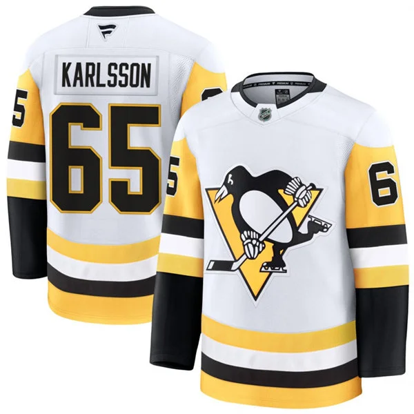 Mens Pittsburgh Penguins #65 Erik Karlsson Fanatics Away White Player Jersey