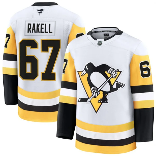 Mens Pittsburgh Penguins #67 Rickard Rakell Fanatics Away White Player Jersey
