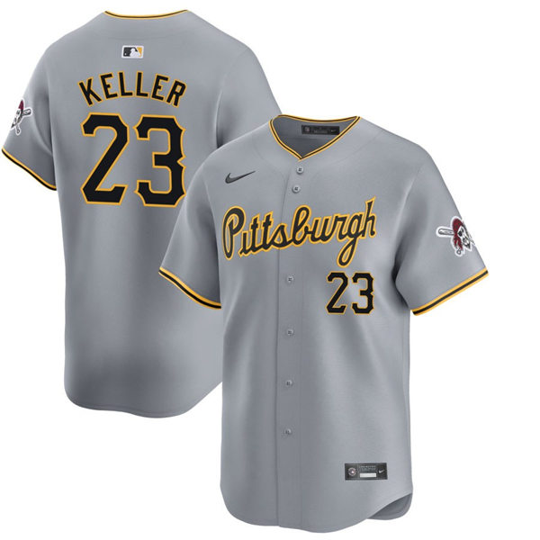Mens Pittsburgh Pirates #23 Mitch Keller Nike Gray Road Limited Player Jersey