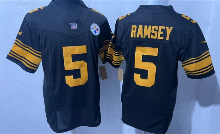 Mens Pittsburgh Steelers #5 Jalen Ramsey Nike Black Alternate 2 Vapor F.U.S.E. Limited Jersey