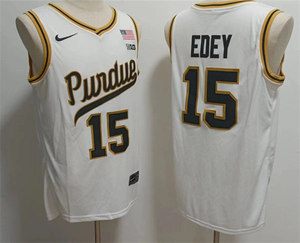 Mens Purdue Boilermakers #15 Zach Edey Nike White 2023 Unveil Rick Mount-Era Retro Basketball Jersey