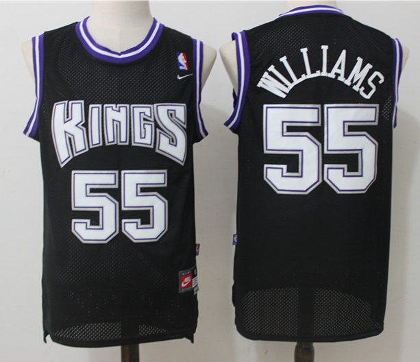 Mens Sacramento Kings Retired Player #55 Jason Williams Nike Black Throwback Jersey