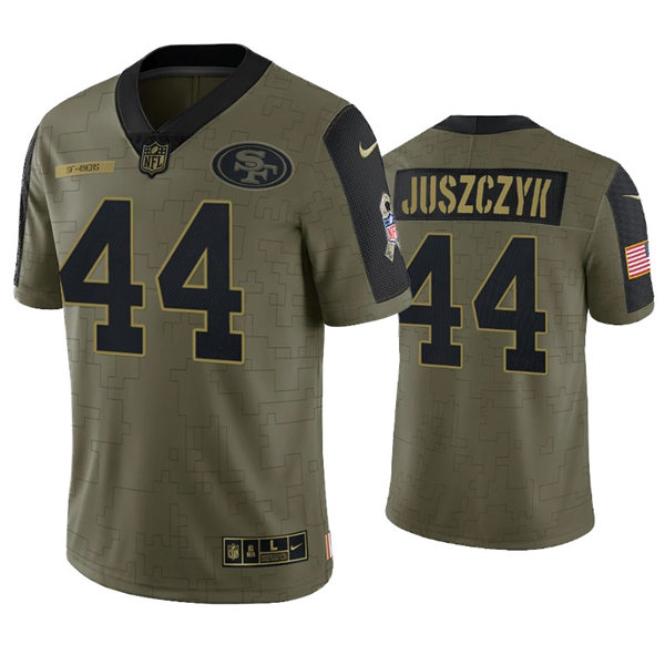 Mens San Francisco 49ers #44 Kyle Juszczyk Nike Olive 2021 Salute To Service Limited Jersey