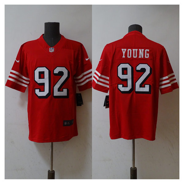 Mens San Francisco 49ers #92 Chase Young Nike Scarlet Alternate 2023 F.U.S.E. Vapor Limited Jersey