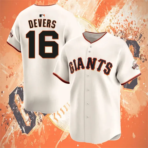 Mens San Francisco Giants #16 Rafael Devers Nike Cream Home Limited Jersey