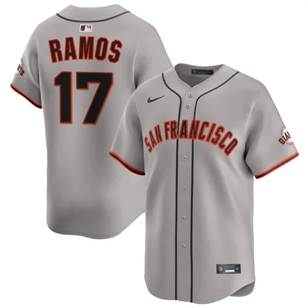 Mens San Francisco Giants #17 Heliot Ramos Nike Grey Road Limited Jersey