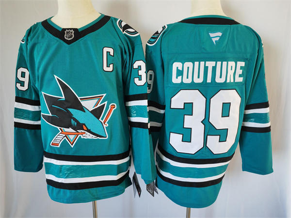 Mens San Jose Sharks #39 Logan Couture Fanaticss Home Green Jersey