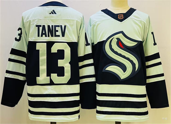 Mens Seattle Kraken #13 Brandon Tanev Ice Blue 2022 Reverse Retro Primegreen Jersey