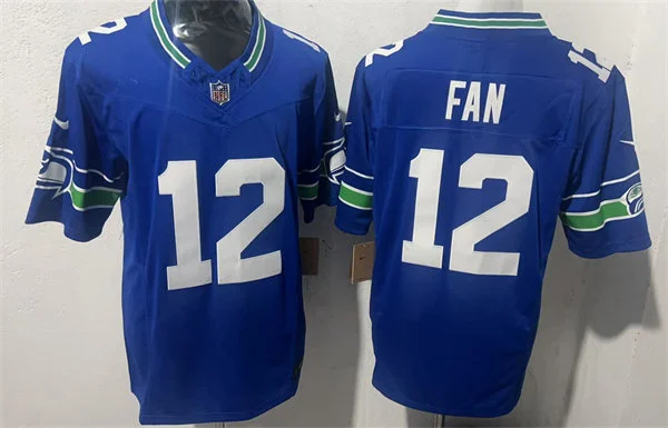 Mens Seattle Seahawks 12th Fan Royal Throwback F.U.S.E. Limited Jersey