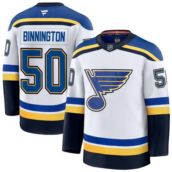 Womens St. Louis Blues #50 Jordan Binnington Fanatics Away White Jersey