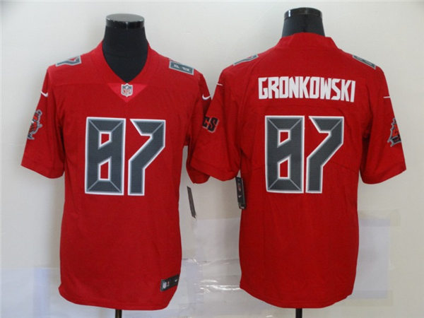 Mens Tampa Bay Buccaneers #87 Rob Gronkowski Nike Red Color Rush Vapor Limited Jersey