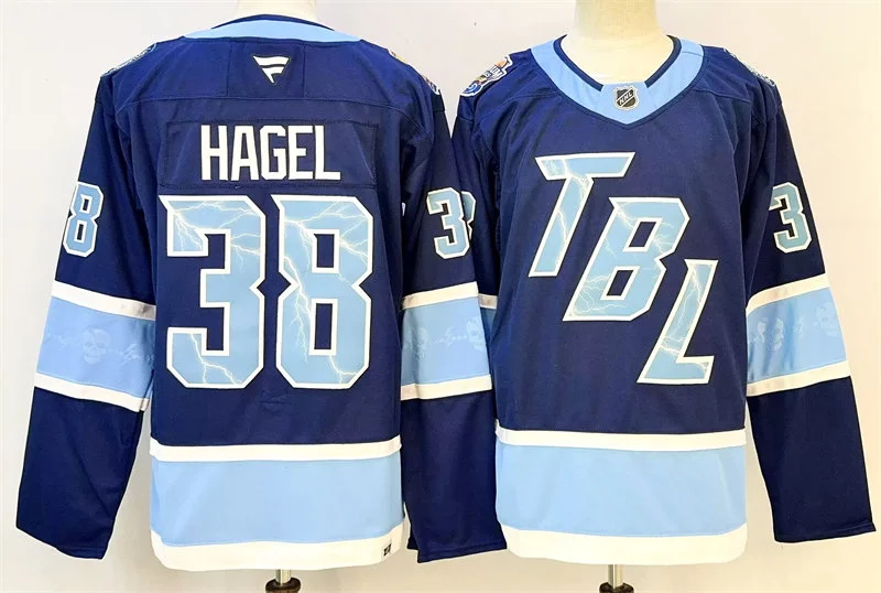 Mens Tampa Bay Lightning #38 Brandon Hagel 2026 Stadium Series Premium Jersey Blue
