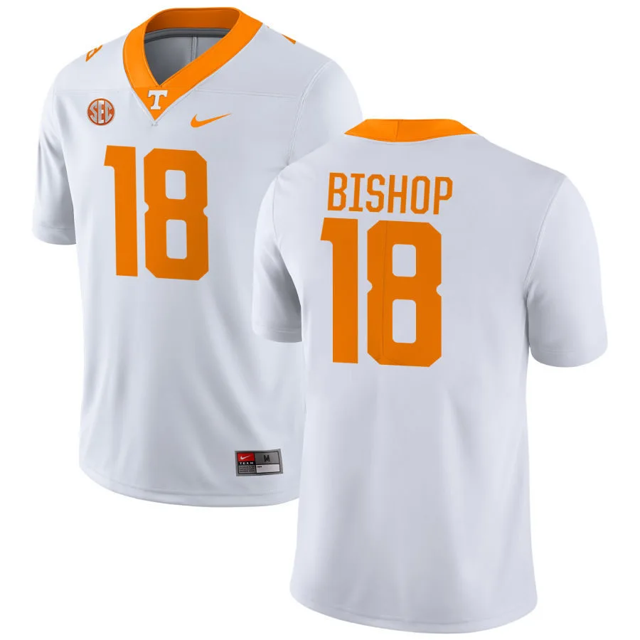 Mens Tennessee Volunteers #18 DeSean Bishop White College Football Game Jersey