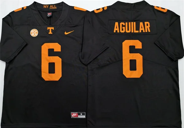 Mens Tennessee Volunteers #6 Joey Aguilar Nike Black Dark Mode College Football Jersey