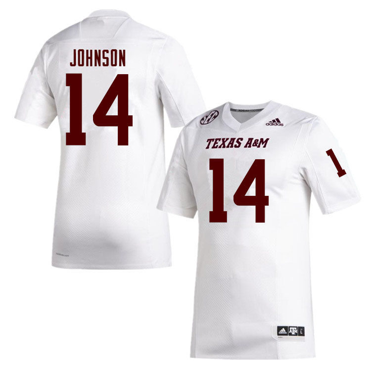 Mens Youth Texas A&M Aggies #14 Max Johnson Adidas White College Football Game Jersey