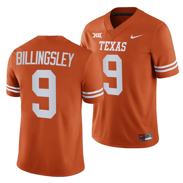 Men's Texas Longhorns #19 Jahleel Billingsley Nike 2022 Orange Football Game Jersey