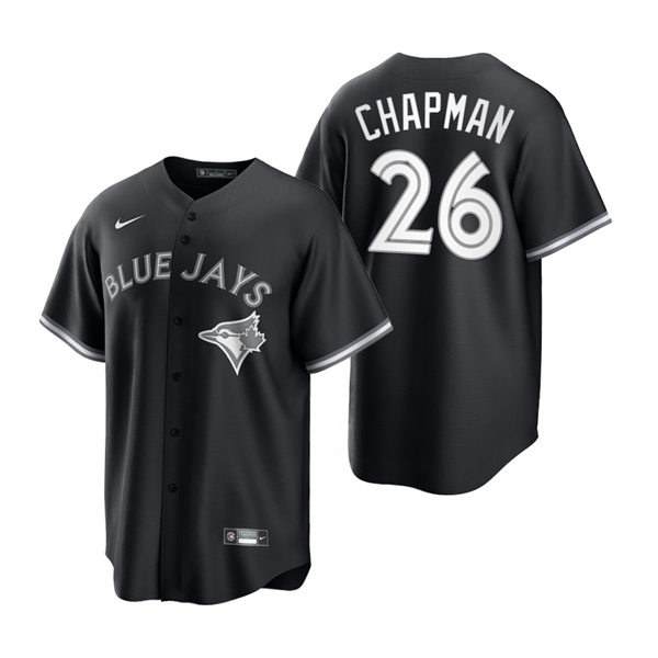 Mens Toronto Blue Jays #26 Matt Chapman Nike Black White Collection Jersey