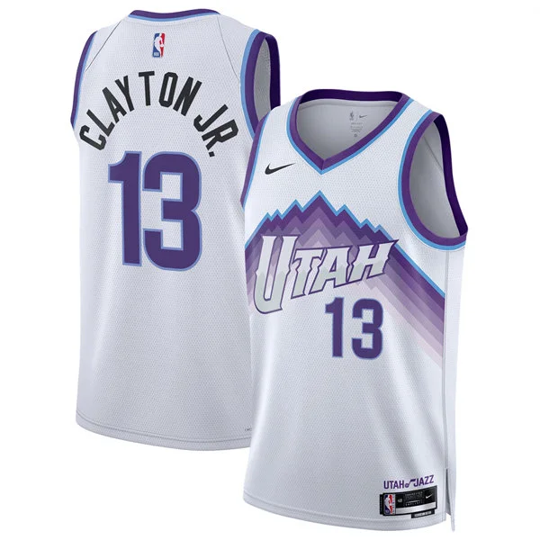 Mens Utah Jazz #13 Walter Clayton Jr. White 2025-26 Association Edition uniform Jersey