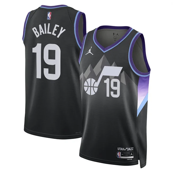 Mens Utah Jazz #19 Ace Bailey Black Statement Edition Swingman Jersey