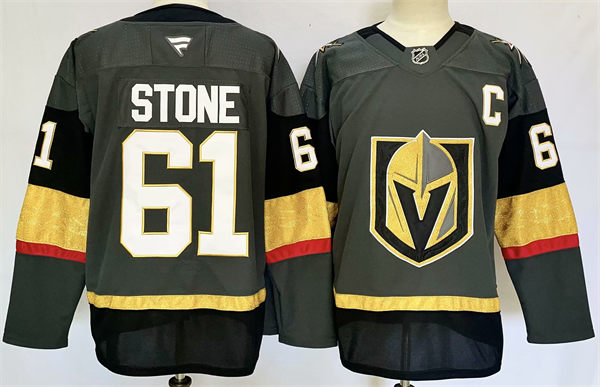 Men's Vegas Golden Knights #61 Mark Stone Stitched Fanatics Gray Alternate Premium Jersey