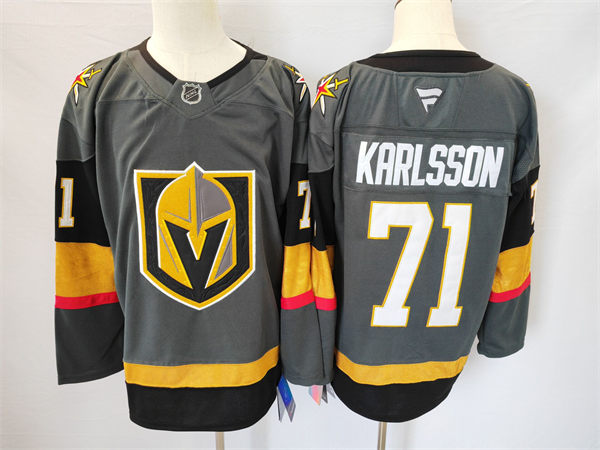 Men's Vegas Golden Knights #71 William Karlsson Stitched Fanatics Gray Alternate Premium Jersey