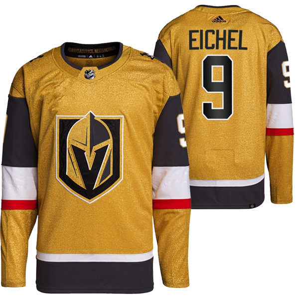 Mens Vegas Golden Knights #9 Jack Eichel Stitched Adidas  Gold Alternate Authentic Jersey