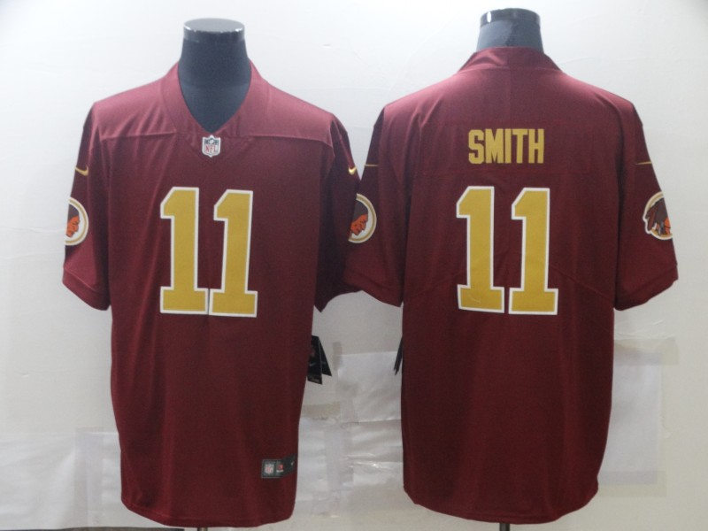 Mens Washington Football Team #11 Alex Smith Nike Burgundy Gold Alternate Vapor Limited Jersey