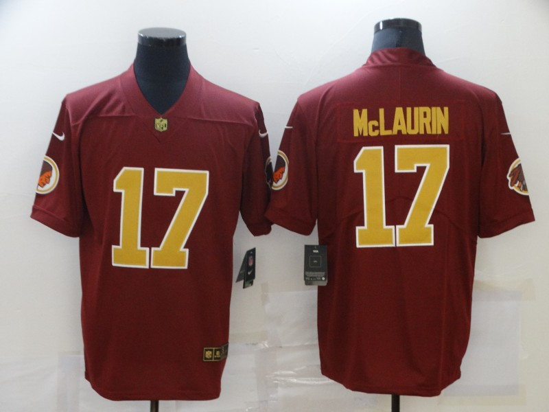Mens Washington Football Team  #17 Terry McLaurin Nike Burgundy Gold Alternate Vapor Limited Jersey