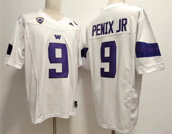 Mens Washington Huskies #9 Michael Penix Jr. Adidas White College Football Game Jersey