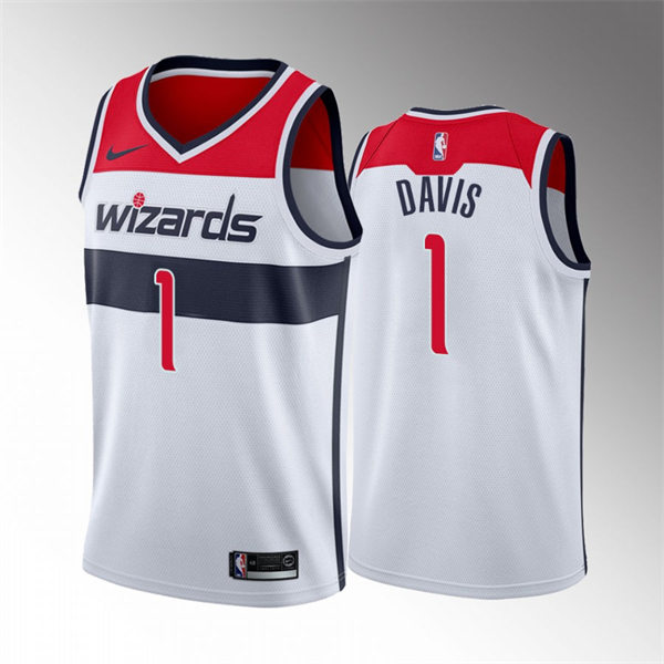 Mens Washington Wizards #1 Johnny Davis White Association Edition Jersey