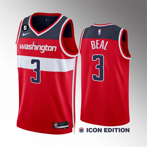 Mens Washington Wizards #3 Bradley Beal Red Nike Icon Edition Jersey