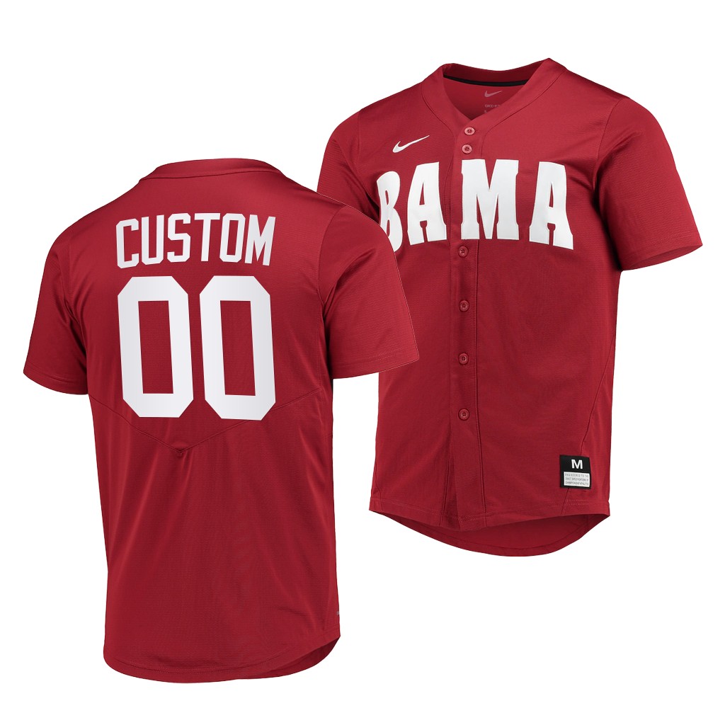 Mens Youth Alabama Crimson Tide Custom Nike Crimson 2020 BAMA College Baseball Game Jersey