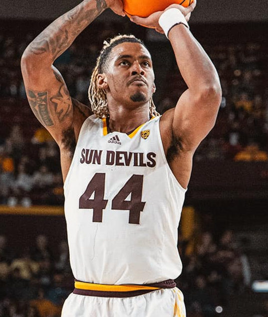 Mens Youth Arizona State Sun Devils #44 Adam Miller 2023-24 White basketball Game Jersey