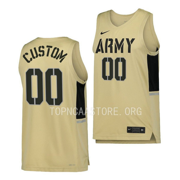 Men's Youth Army Black Knights Custom Nike Gold College Basketball Game Jersey