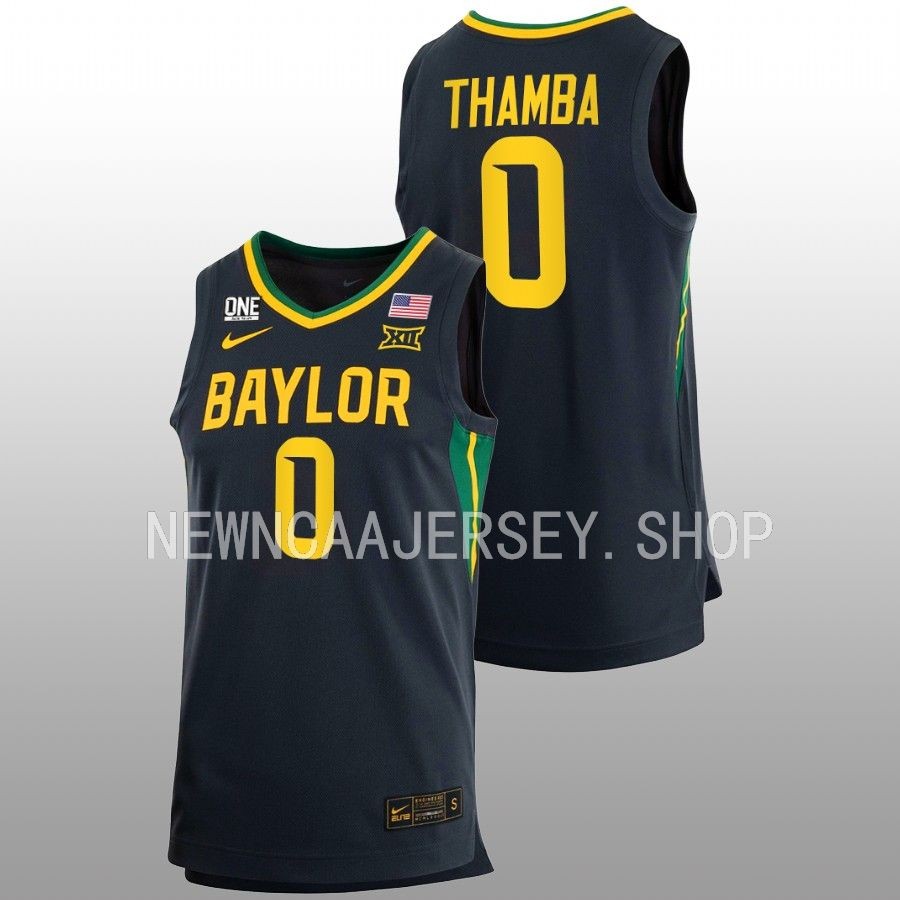Mens Baylor Bears #0 Flo Thamba Nike Charcoal College Basketball Game Jersey
