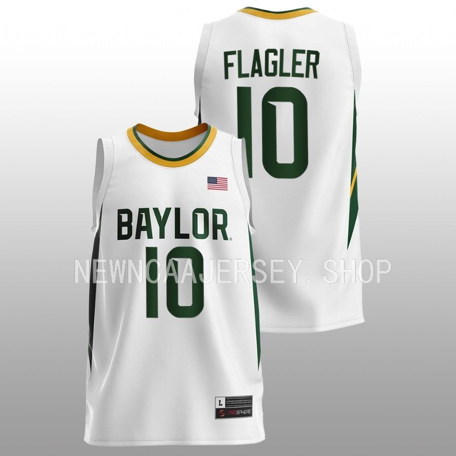 Men's Baylor Bears #10 Adam Flagler Nike White NCAA College Basketball Jersey