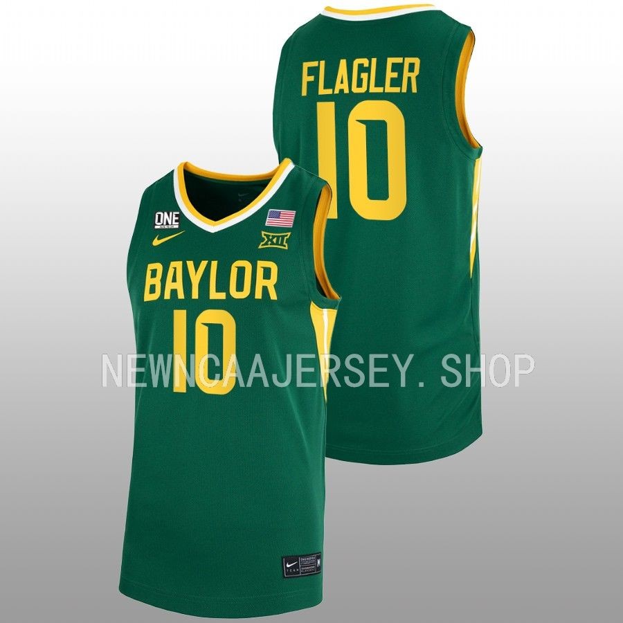 Men's Baylor Bears #10 Adam Flagler Nike Green NCAA College Basketball Jersey