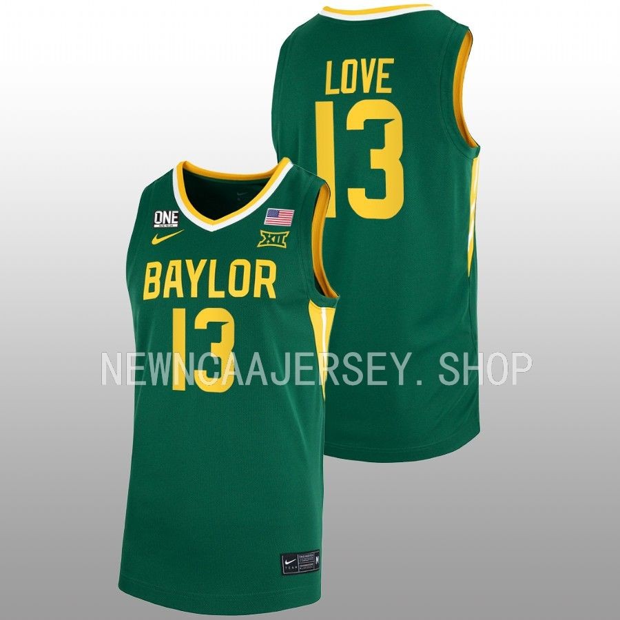 Mens Baylor Bears #13 Langston Love Nike Green College Basketball Game Jersey