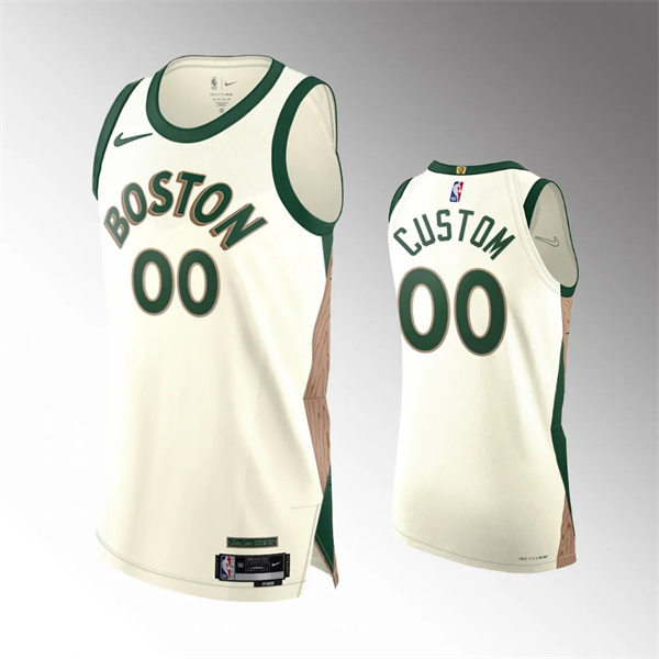 Mens Youth Boston Celtics Custom 2023-24 Nike Cream City Edition Jersey