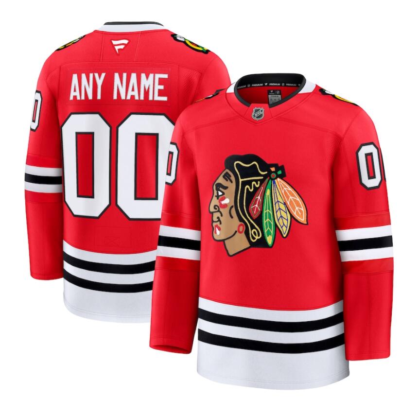 Men's Youth Chicago Blackhawks Custom Fanatics Home Red Jersey